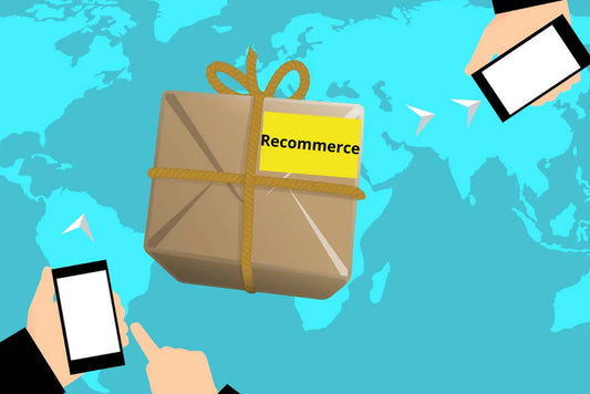 Global recommerce shipping illustrated by a large packaged box