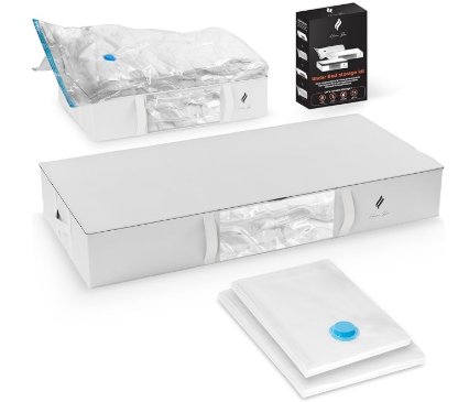 50 X HOME BOXÂź Under Bed Storage Set 2 Vacuum Bags + 2 Fabric Bags - Liquidation Stock