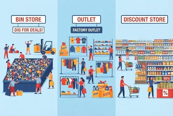 Bin Store,  Outlet Store and Discount Store