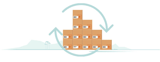 pallets with circular arrows showing recommerce