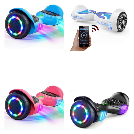 50 X TOMOLOO K1 hoverboard with Bluetooth speaker and LED light. Color: Red, White, Pink, Black, Blue - Restposten Liquidation Stock