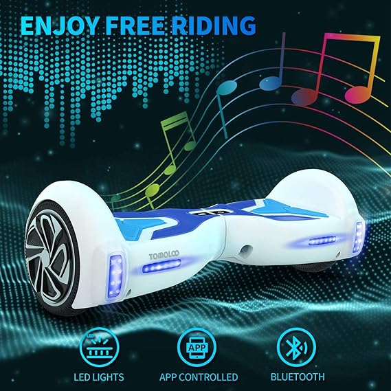 40 X TOMOLOO K1 Hoverboard with Bluetooth speaker and LED light. Color: Red, White, Pink, Black, Blue - Restposten  Liquidation Stock